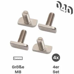 040 Parts M8x20 Edelstahl T-Schraube - Set von 4