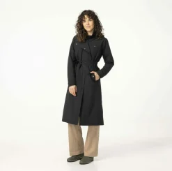AGU Trench Coat Long Damen Regenjacke - Black