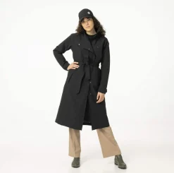 AGU Trench Coat Long Damen Regenjacke - Black
