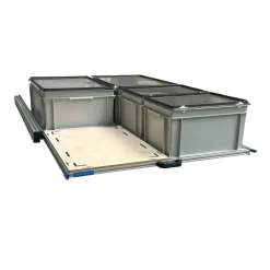 Alu 120 x 80 cm Heckauszug mit 4 Boxen mit Deckel und Multiplex
