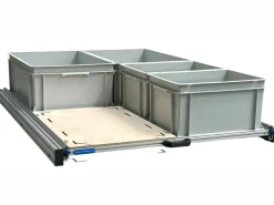 Alu 120 x 80 cm Heckauszug mit 4 offenen Boxen und Multiplex