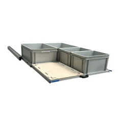 Alu 120 x 80 cm Heckauszug mit 4 offenen Boxen und Multiplex