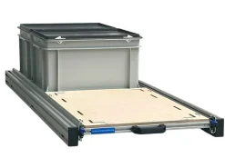 Alu 120x40 cm Heckauszug mit 2 Boxen mit Deckel und Multiplex