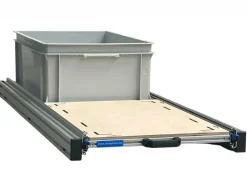 Alu 120x40 cm Heckauszug mit 1 offene Box und Multiplex platte
