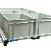 Aluminium 120 x 60 cm Heckauszug mit 5 offenen Boxen