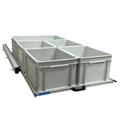 Aluminium 120 x 60 cm Heckauszug mit 5 offenen Boxen
