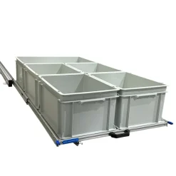 Aluminium 120 x 60 cm Heckauszug mit 5 offenen Boxen