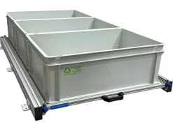 Aluminium 120 x 60 cm Heckauszug mit 3 offenen Boxen