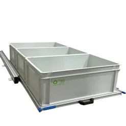 Aluminium 120 x 60 cm Heckauszug mit 3 offenen Boxen
