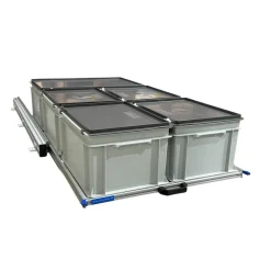 Aluminium 120 x 60 cm Heckauszug mit 5 geschlossenen Boxen