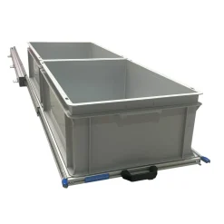 Aluminium Schiebeframe 120x40 cm mit 2 offenen Boxen