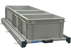 Aluminium Schiebeframe 120x40 cm mit 3 offenen Boxen