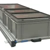 Aluminium Schiebeframe 120x40 cm mit 3 Boxen und Deckel