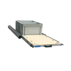 Aluminium 120x40 cm Heckauszug mit 2 offene Boxen und Multiplex
