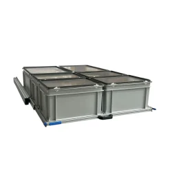 Aluminium 120x80 cm Heckauszug mit 6 Boxen mit Deckel
