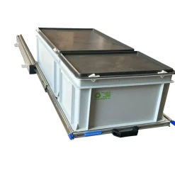 Aluminium 90x40 cm Schiebegestell mit 2 Körben und Deckel