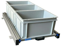Aluminium 90x40 cm Schiebegestell mit 3 offenen Körben