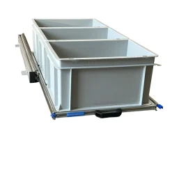 Aluminium 90x40 cm Schiebegestell mit 3 offenen Körben