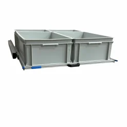 Aluminium-Heckauszug 90x80 cm mit 4 offenen Behältern
