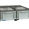 Aluminium-Heckauszug 90x80 cm mit 4 Behältern mit Deckel