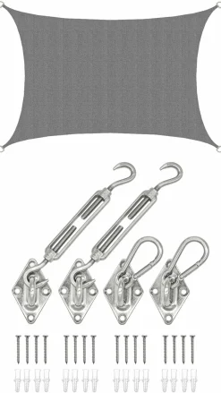 AMANKA 3 x 2 atmungsaktives UV Sonnensegel - Gray