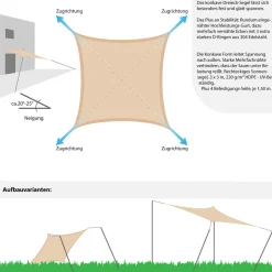 AMANKA 3 x 3 HDPE Sonnensegel - Beige