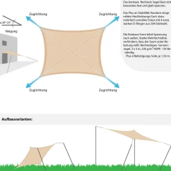 AMANKA 3 x 2 HDPE Sonnensegel - Beige