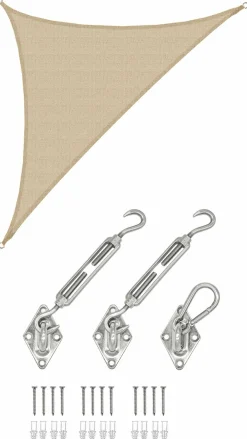AMANKA 4,2 x 4,2 x 6 atmungsaktives UV Sonnensegel - Beige