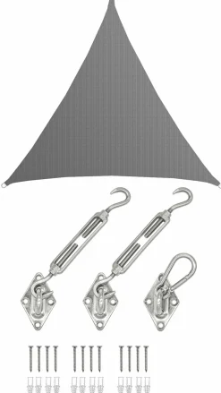 AMANKA 6 x 6 x 6 atmungsaktives UV Sonnensegel - Grey