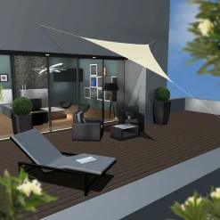 AMANKA 3 x 3 x 3 HDPE Sonnensegel - Beige