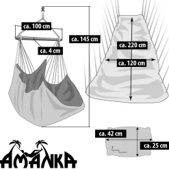 AMANKA 220 x 120 XXL Hängestuhl - Black
