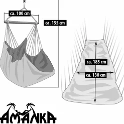 AMANKA 185 x 130 XXL Hängestuhl - Grey