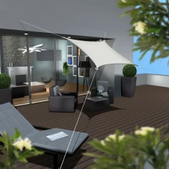 AMANKA 2x2 beiges wasserabweisendes Polyester Sonnensegel