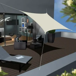 AMANKA 3x3 beiges wasserabweisendes Polyester Sonnensegel