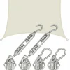AMANKA 4x4 Wasserdichtes Beige Sonnensegel mit Befestigung