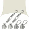 AMANKA 3x3 Wasserdichtes Beige Sonnensegel mit Befestigung