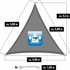 AMANKA 5x5x5 graues Polyester wasserdichtes Schattennetz