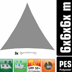 AMANKA 6x6x6 graues Polyester wasserdichtes Schattennetz