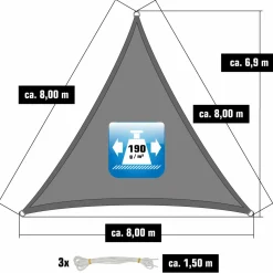 AMANKA 8x8x8 graues Polyester wasserdichtes Schattennetz
