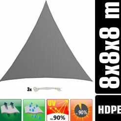 AMANKA 8x8x8m graues HDPE wasserdurchlässiges Schattennetz