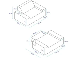 ARKO Individuelles modulares Sofa - 120x80cm Grau