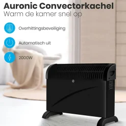 Auronic 2000 Watt Elektrische Konvektorheizung - Black