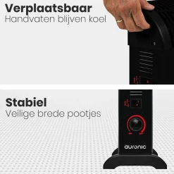 Auronic 2000 Watt Elektrische Konvektorheizung - Black
