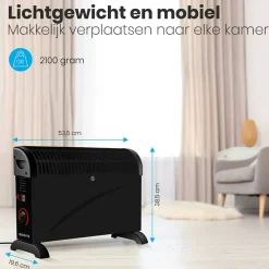 Auronic 2000 Watt Elektrische Konvektorheizung - Black