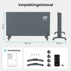 Auronic 2500 Watt Glasplattenheizung - Grey
