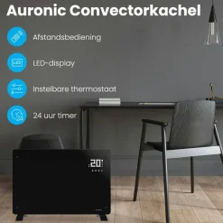 Auronic 2000 Watt Glasplattenheizung - Black