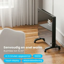 Auronic 1000 Watt Glasplattenheizung - Black