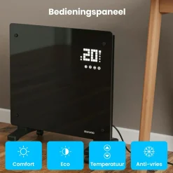 Auronic 1000 Watt Glasplattenheizung - Black