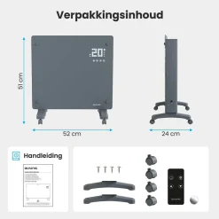 Auronic 1000 Watt Glasplattenheizung - Grey