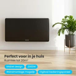Auronic 2000 Watt Metallplattenheizung - Black
